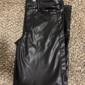 Divided Black Faux Leather Boot Cut Pants